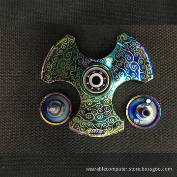 2017 Cool aluminum fidget spinner metal rainbow release pressure toy fidget spinning